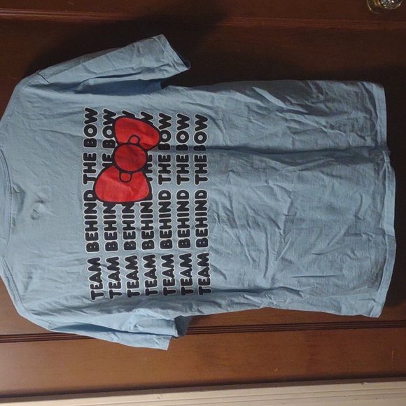 Hello Kitty Team behind the bow sz LG Port & company back hit graphic baby blue - Picture 6 of 7